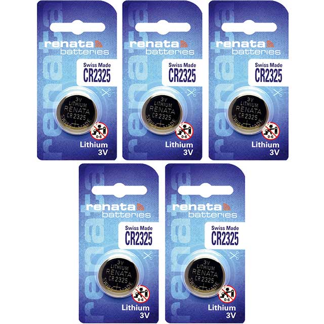 5 x Renata 2325 Watch Batteries, 3V Lithium CR2325