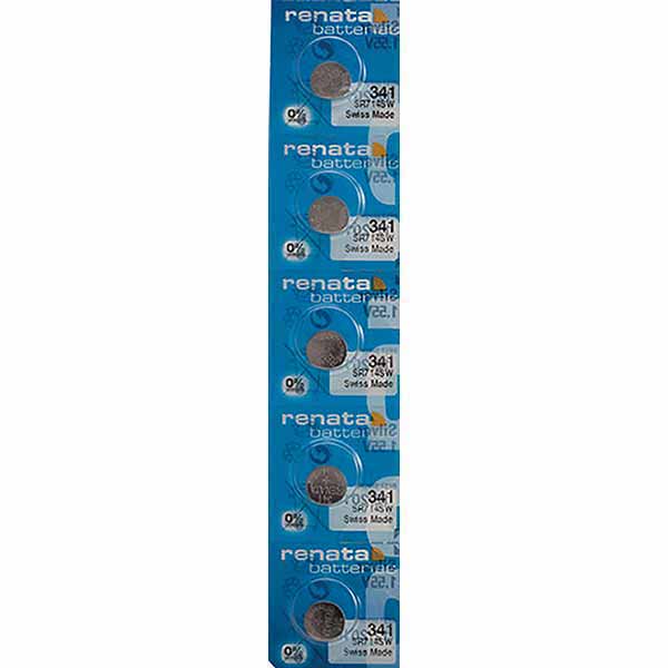 5 x Renata 341 Watch Batteries, 1.55V, 0% MERCURY equivalent SR714SW, 714