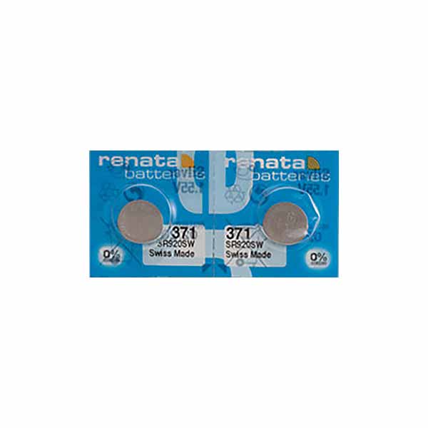 2 x Renata 371 Watch Batteries, 1.55V, 0% MERCURY equivalent  SR920SW, SR920W