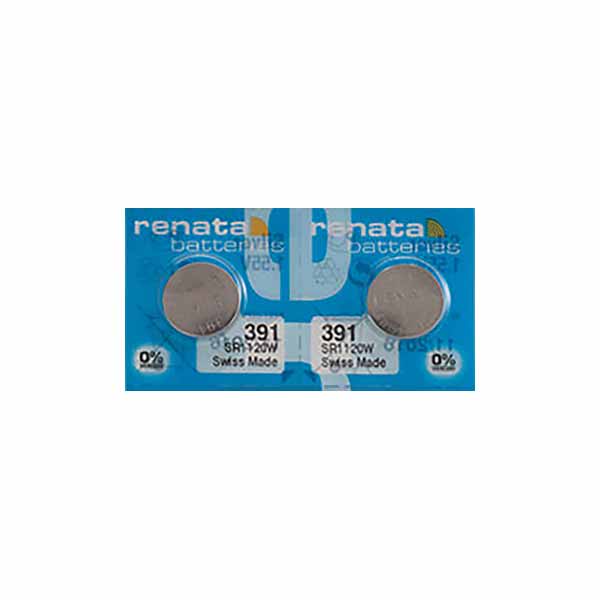 2 x Renata 391 Watch Batteries, 0% MERCURY equivalent SR1120W Battery