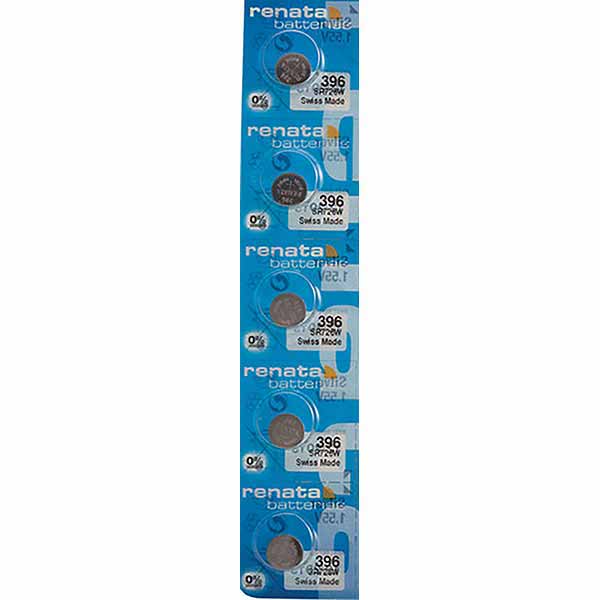 5 x Renata 396 Watch Batteries, 0% MERCURY equivalent SR726W Battery