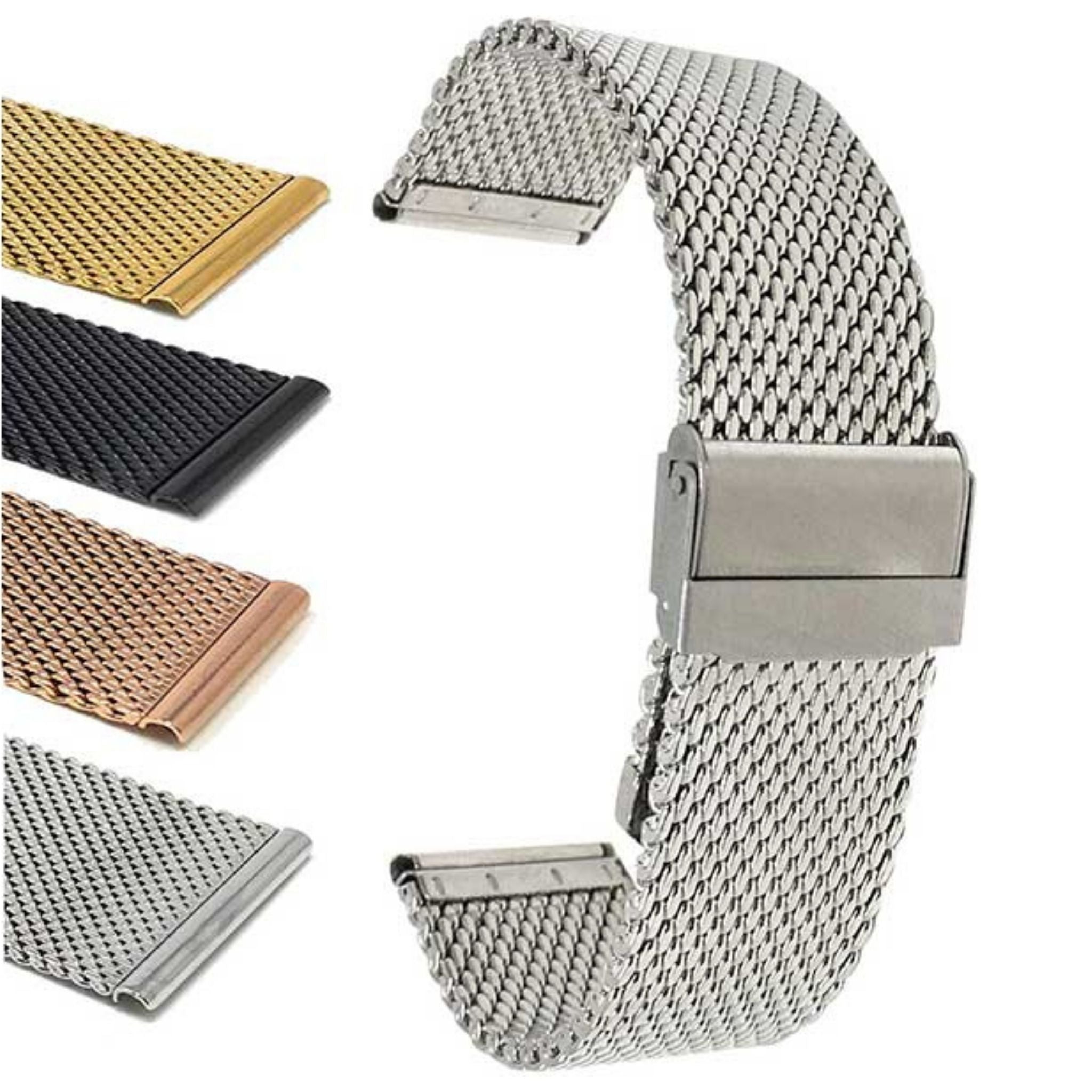 Bandini Thick Stainless Steel Milanese Mesh Watch Band – 18mm to 24mm