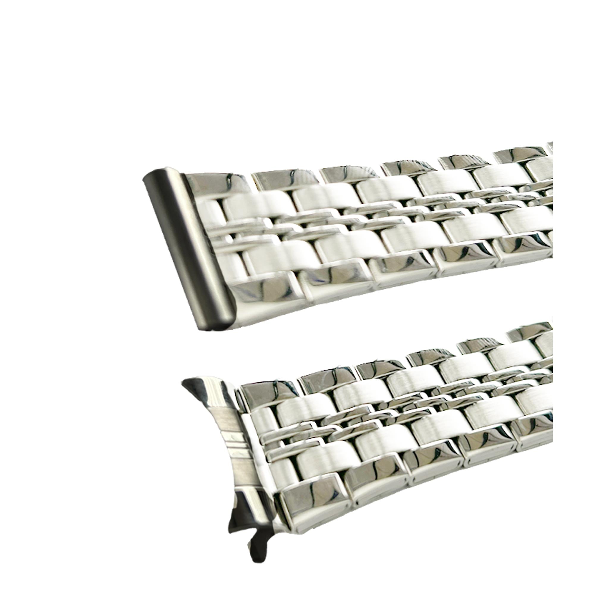 Bandini Mens Jubilee Style Metal Stainless Steel Watch Band - 18mm, 20mm, 22mm, 24mm