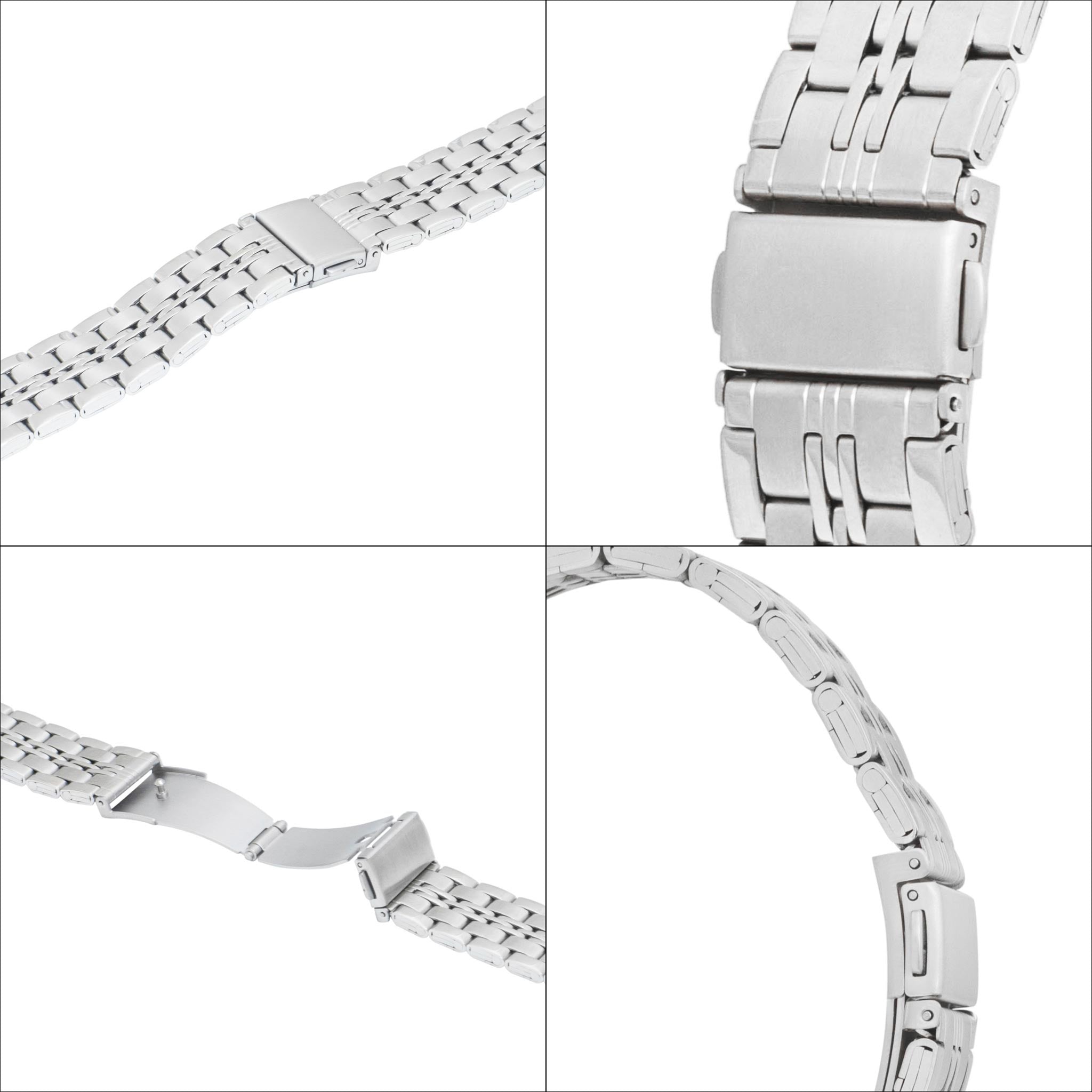Bandini Mens Jubilee Style Metal Stainless Steel Watch Band - 18mm, 20mm, 22mm, 24mm
