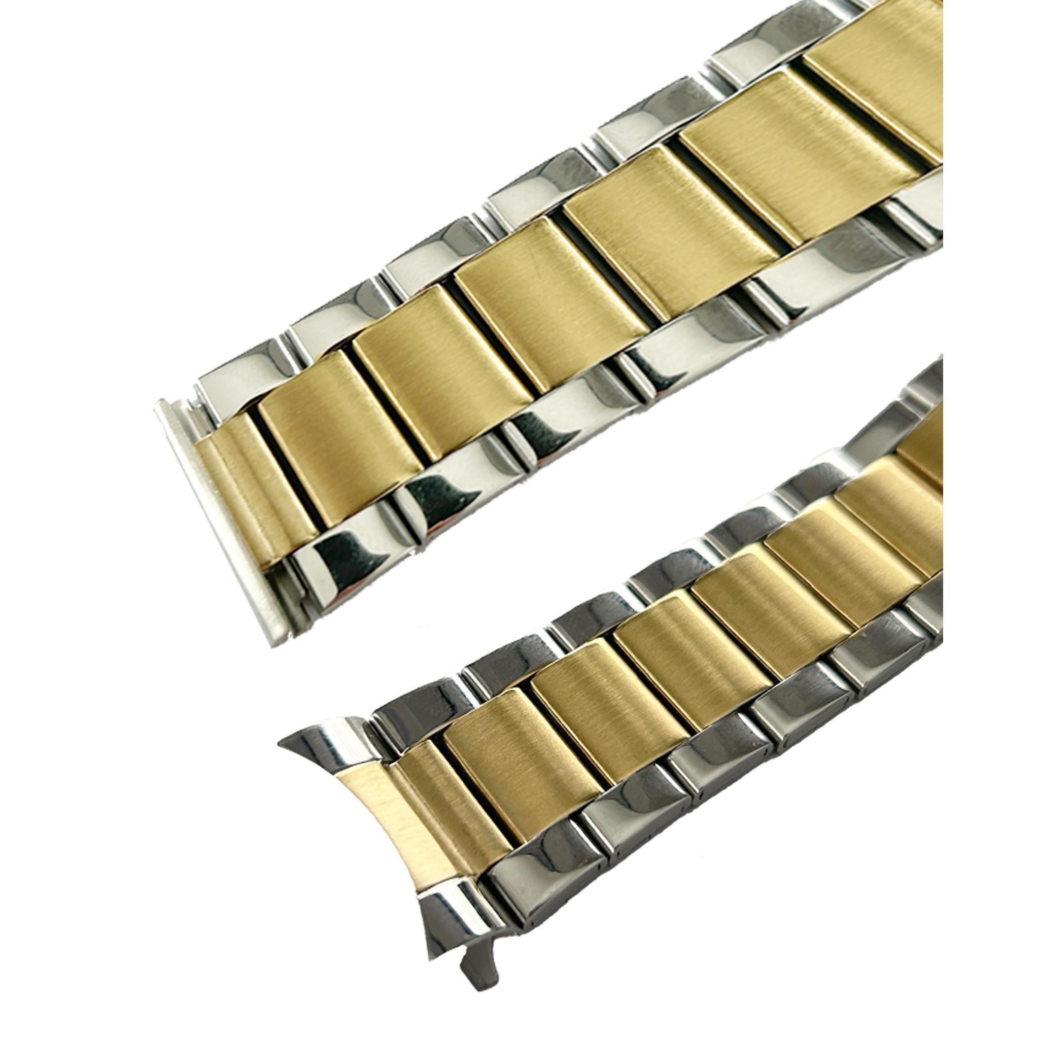 Bandini Mens Brick Links Metal Stainless Steel Watch Band - 18mm, 20mm, 22mm, 24mm