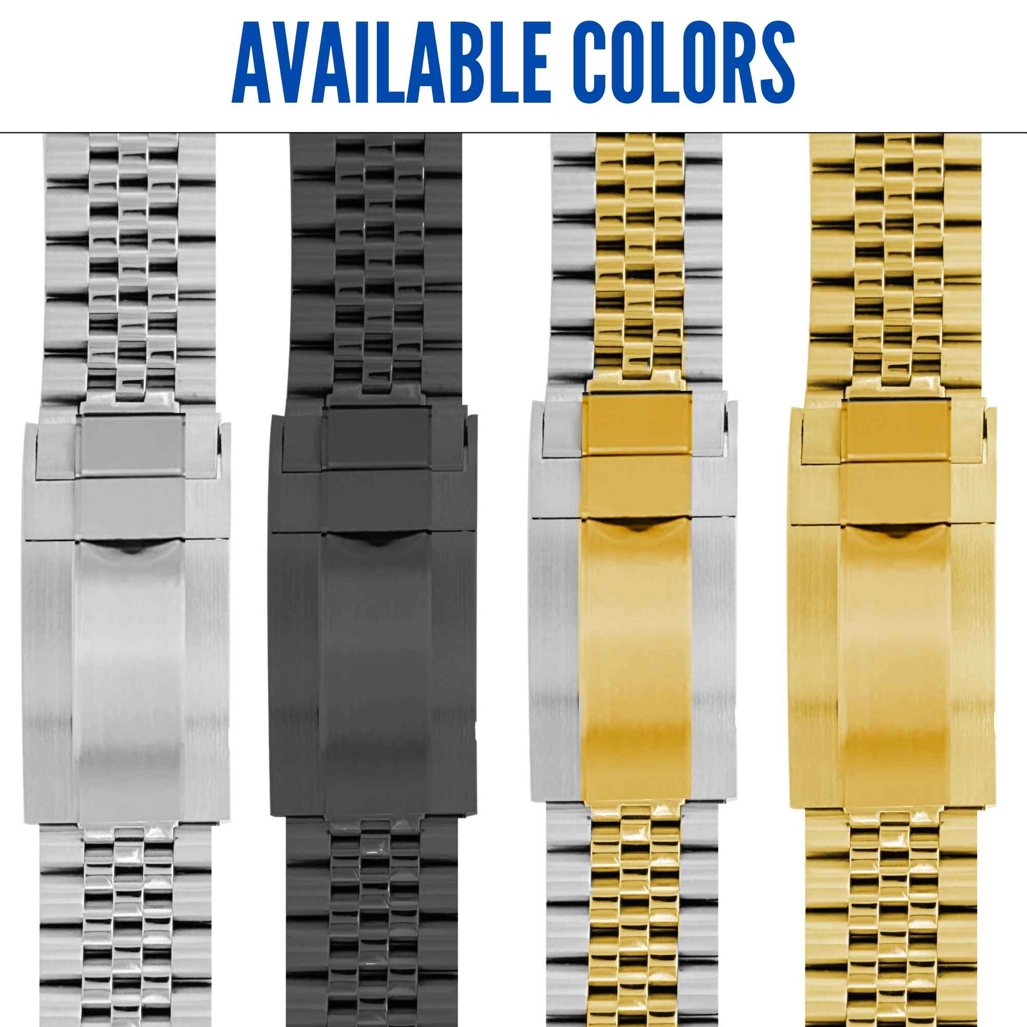 Bandini Mens 20mm Jubilee Style Metal Stainless Steel Watch Band for Rolex