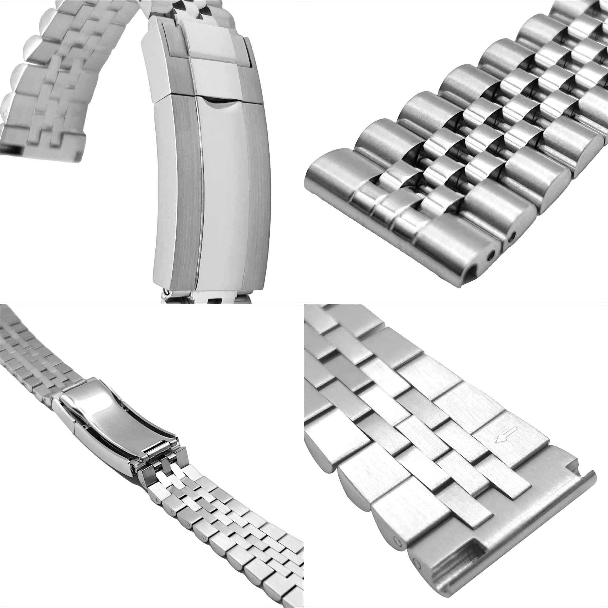 Bandini Mens 20mm Jubilee Style Metal Stainless Steel Watch Band for Rolex