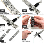 Bandini Stainless Steel Watch Band for Men, Metal Watch Bracelet, Removable Links