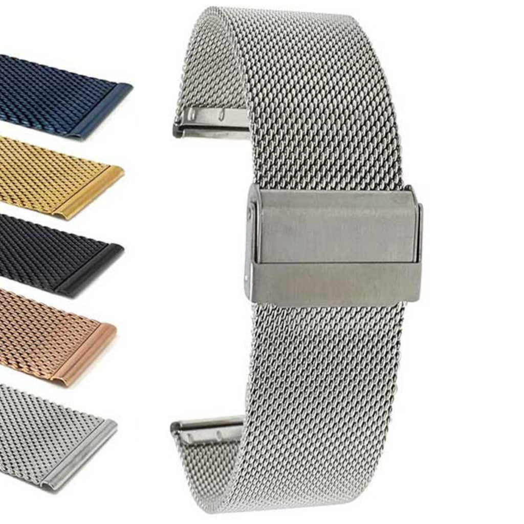 Bandini Stainless Steel Milanese Mesh Watch Band – 10mm to 24mm