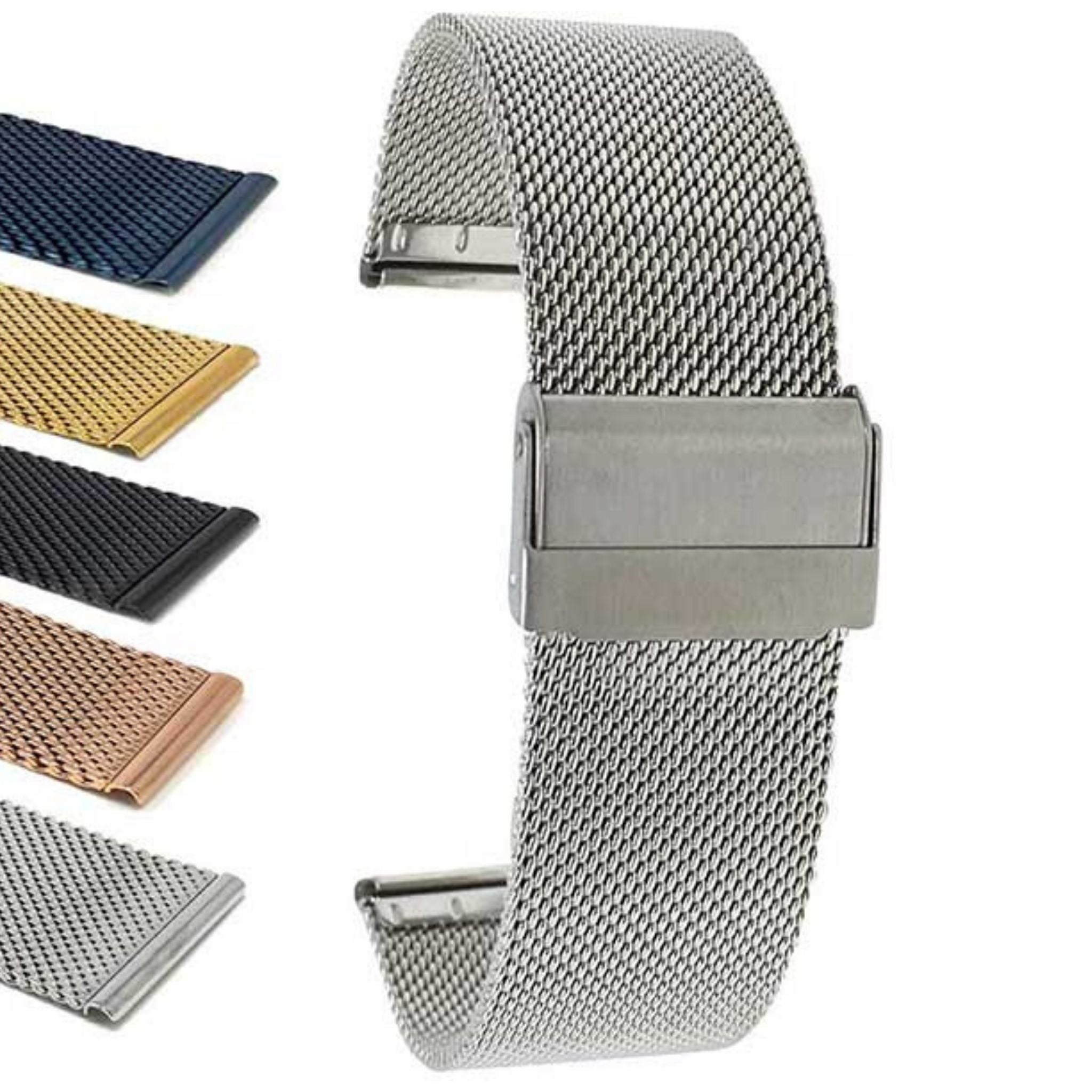 Bandini Stainless Steel Milanese Mesh Watch Band – 10mm to 24mm