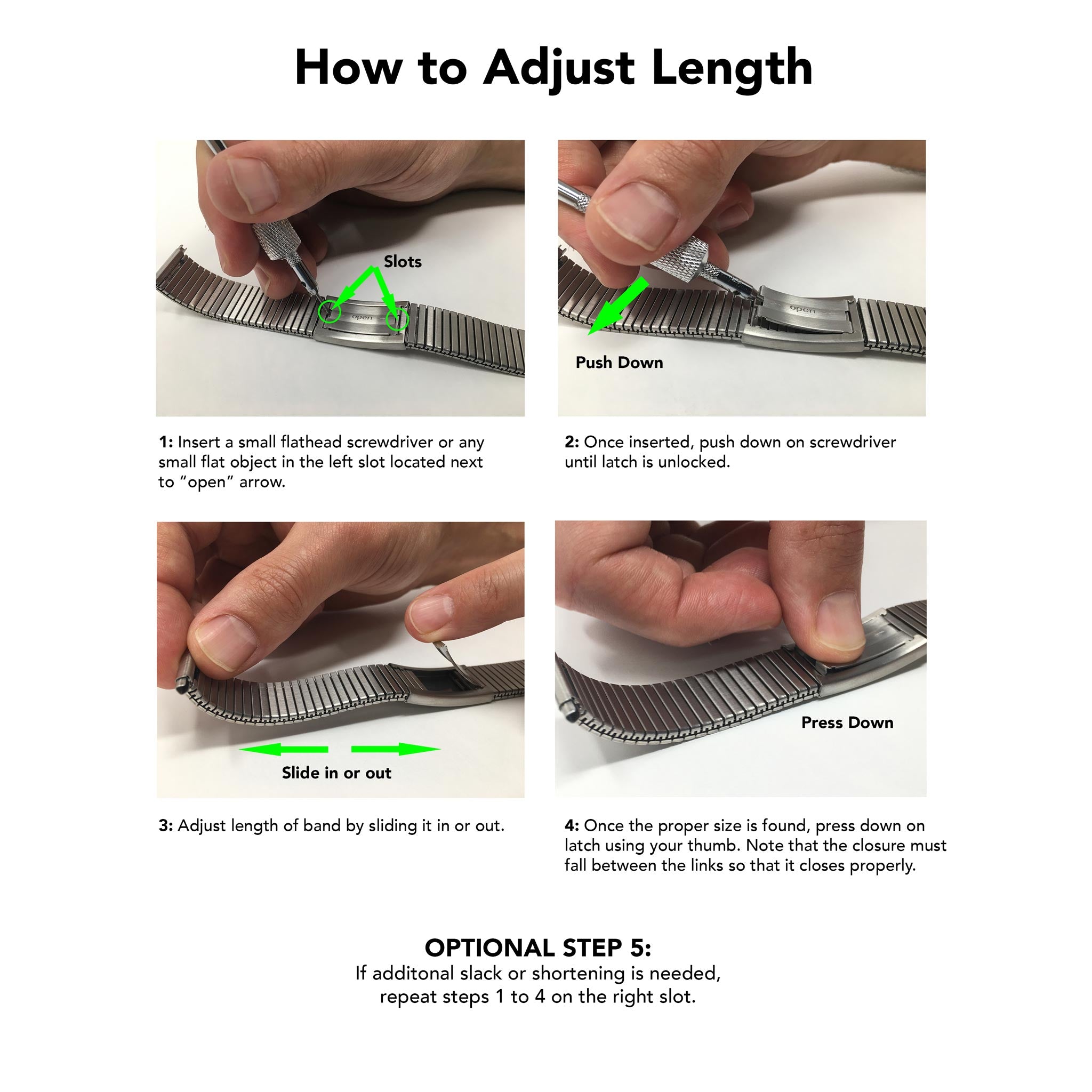 Bandini Metal Expansion Stretch Watch Band for Men and Women