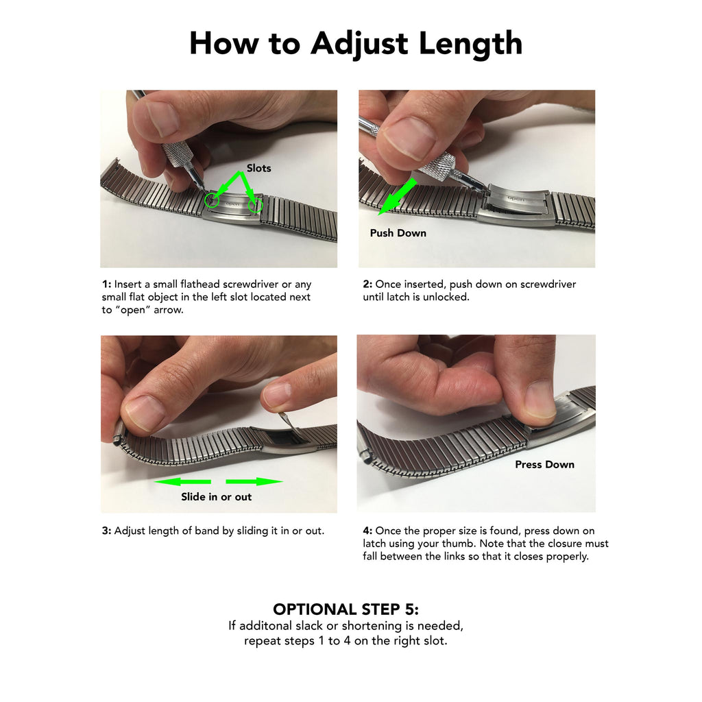 Bandini Stainless Steel Expansion Watch Band – 12mm 13mm 14mm