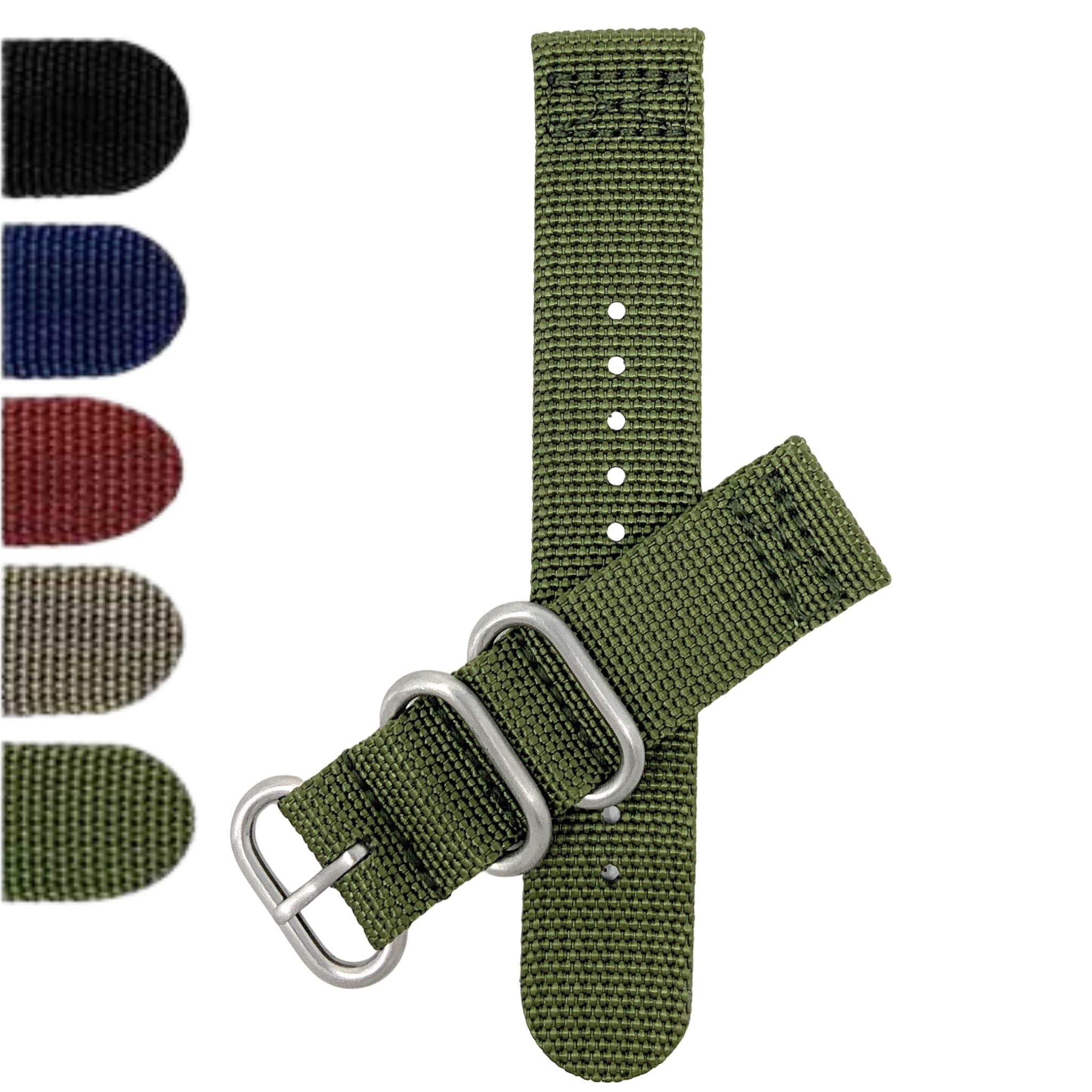 Bandini Military Style Nylon 3 Loop Watch Band – 20mm 22mm