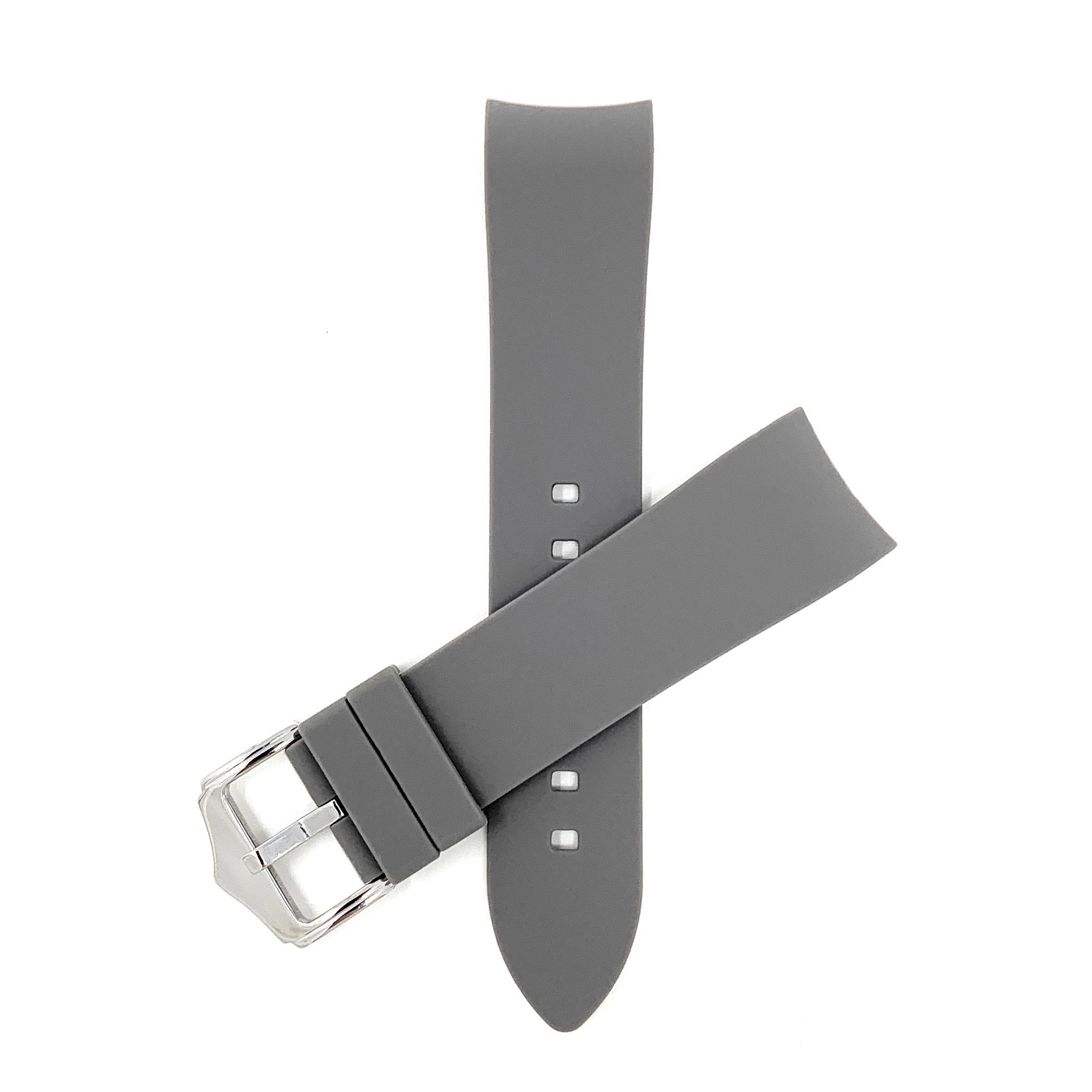 Bandini Curved End Soft Silicone Rubber Watch Band, Oyster Strap