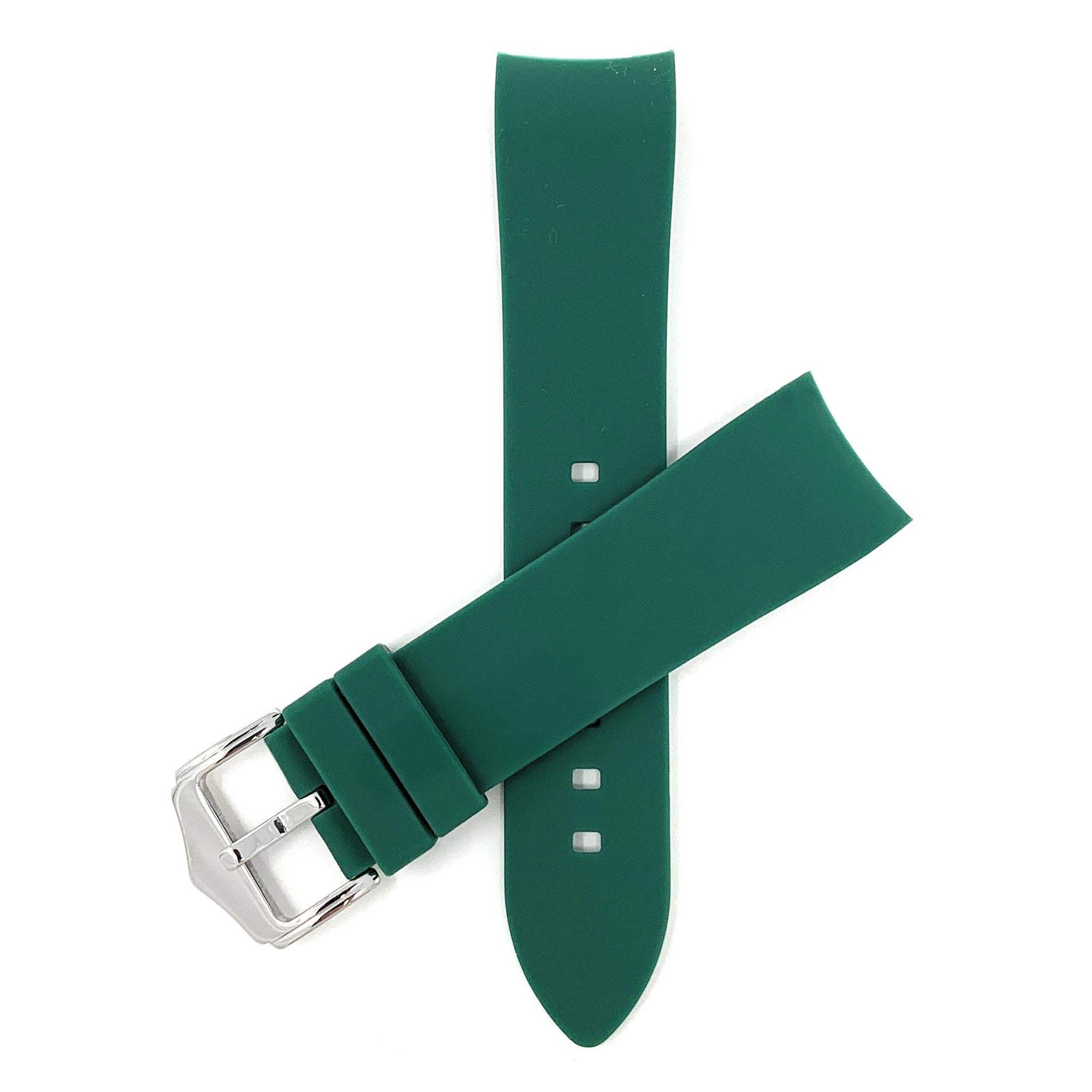 Bandini Curved End Soft Silicone Rubber Watch Band, Oyster Strap