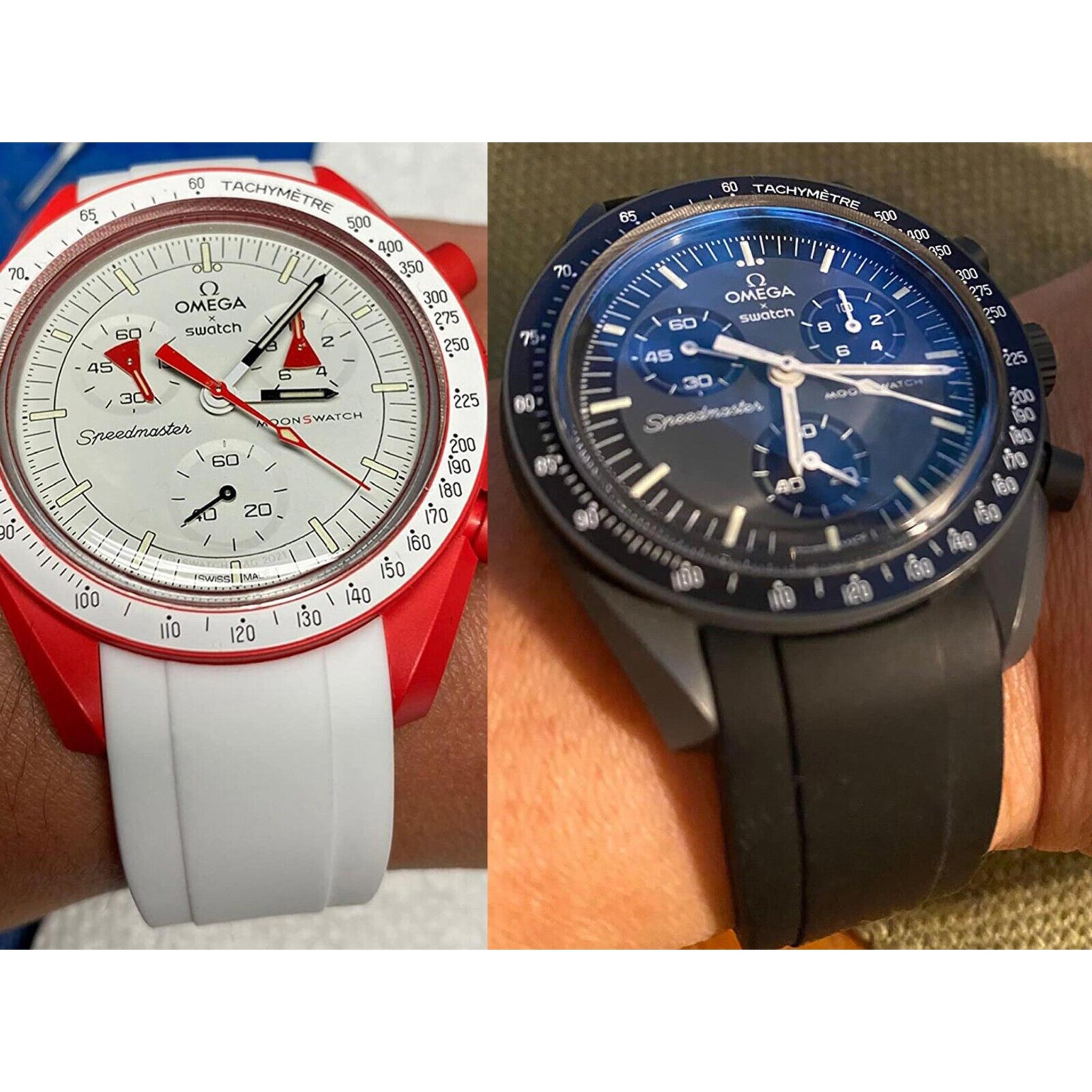 Bandini Fitted Curved End Silicone Watch Band - 18mm, 20mm, 21mm, 22mm