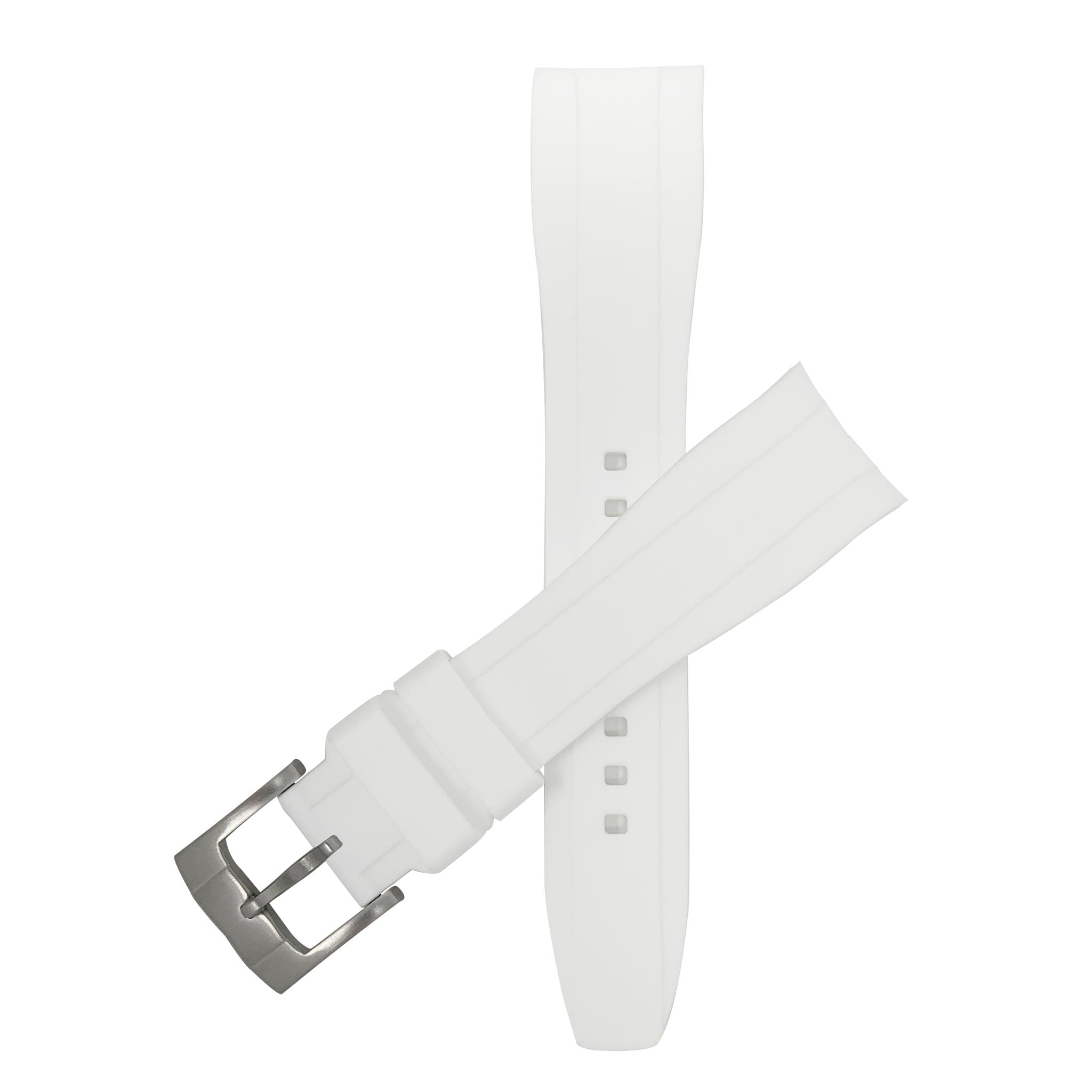 Bandini Fitted Curved End Silicone Watch Band - 18mm, 20mm, 21mm, 22mm