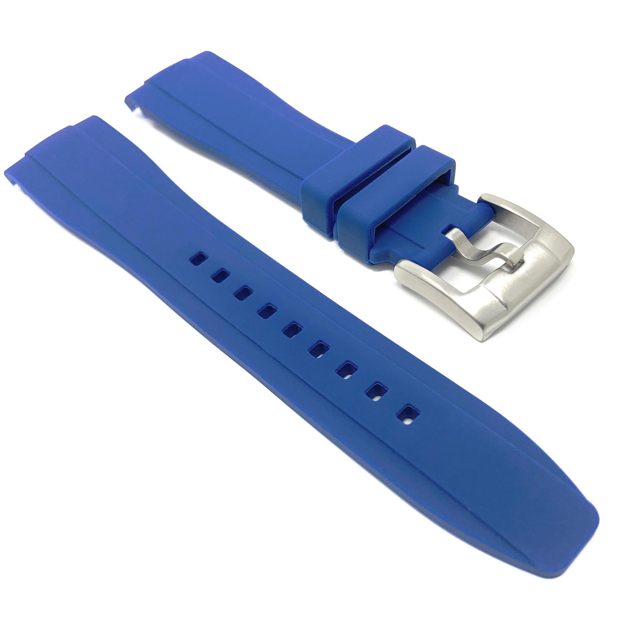 Bandini Fitted Curved End Silicone Watch Band - 18mm, 20mm, 21mm, 22mm