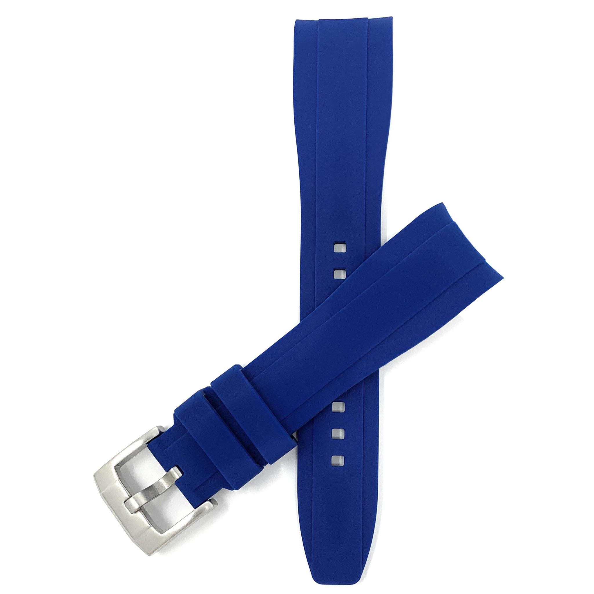 Bandini Fitted Curved End Silicone Watch Band - 18mm, 20mm, 21mm, 22mm