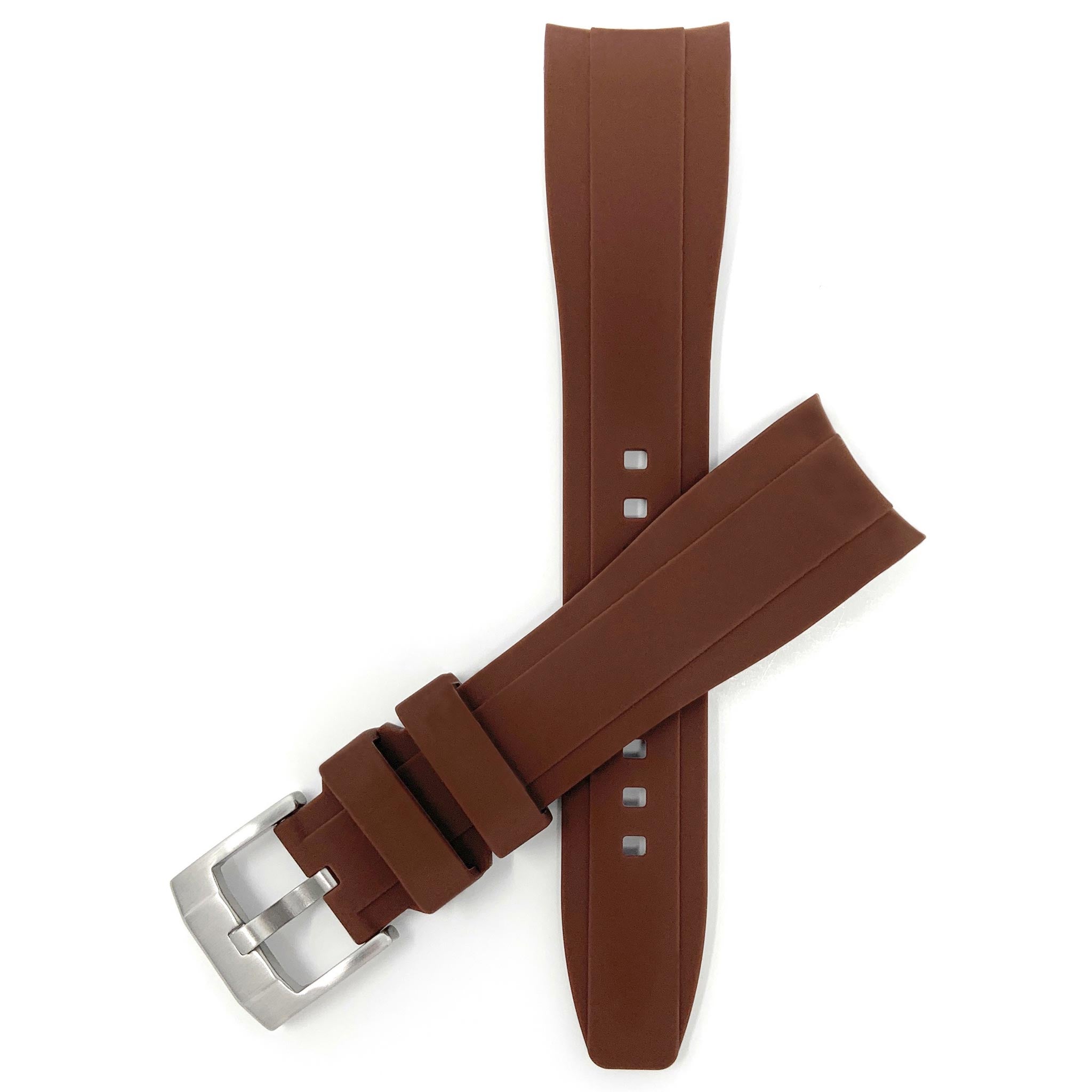 Bandini Fitted Curved End Silicone Watch Band - 18mm, 20mm, 21mm, 22mm