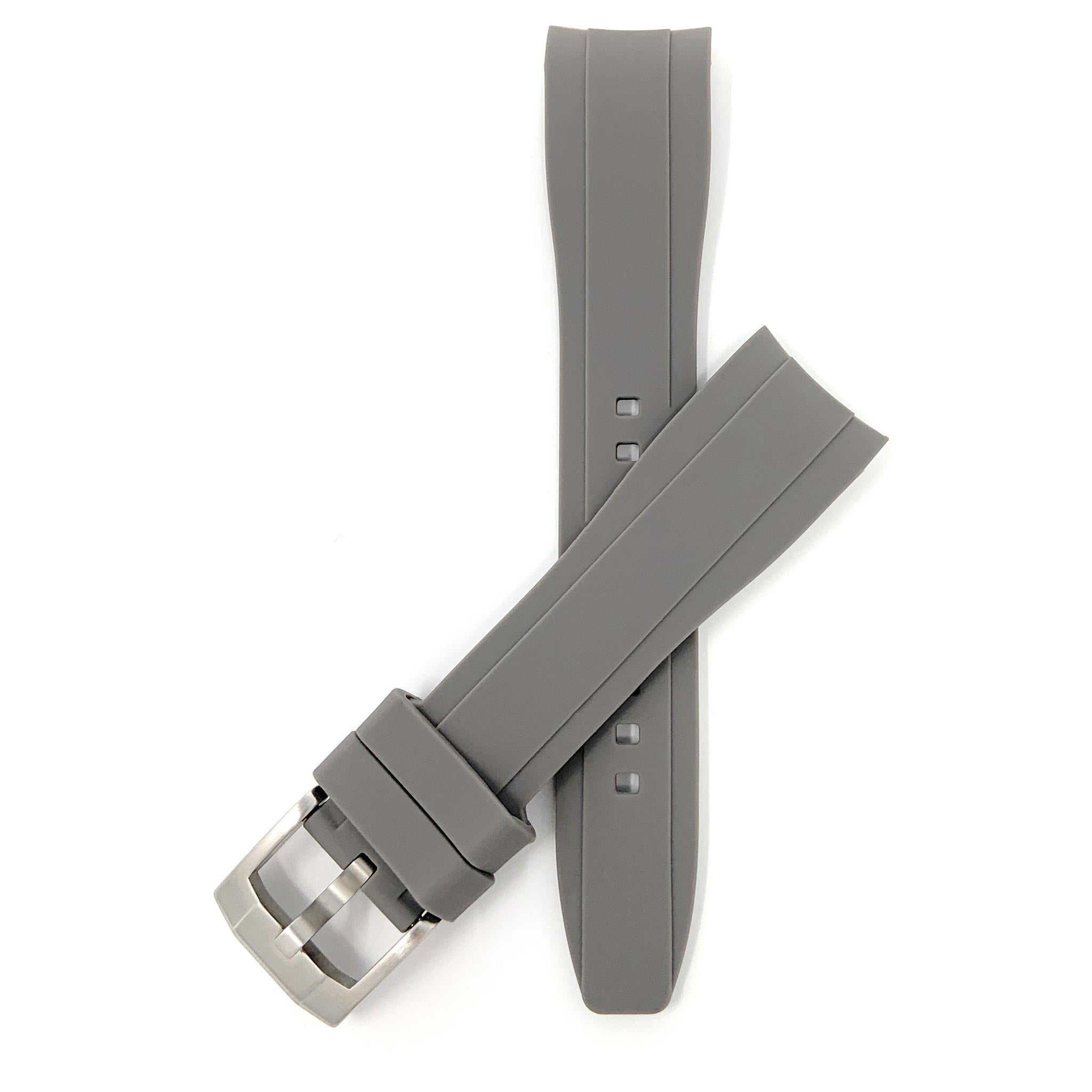 Bandini Fitted Curved End Silicone Watch Band - 18mm, 20mm, 21mm, 22mm