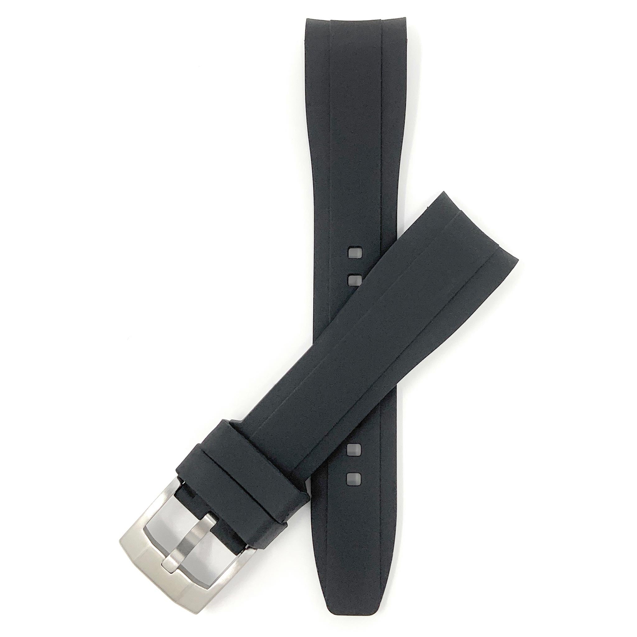 Bandini Fitted Curved End Silicone Watch Band - 18mm, 20mm, 21mm, 22mm