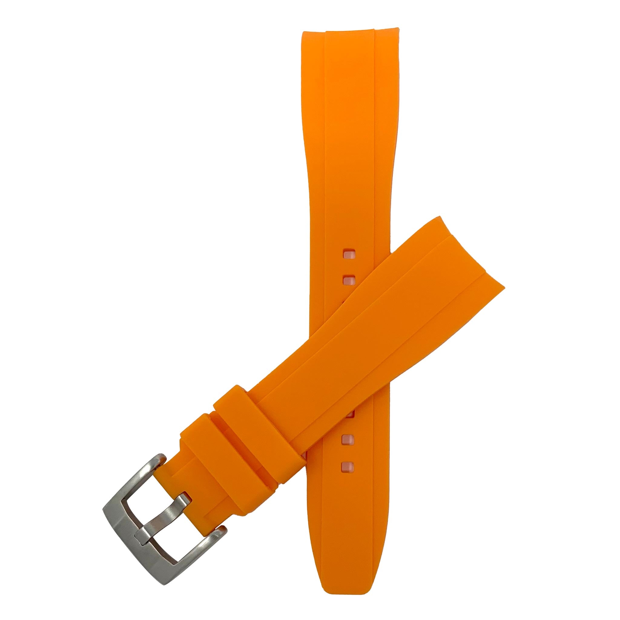 Bandini Fitted Curved End Silicone Watch Band - 18mm, 20mm, 21mm, 22mm