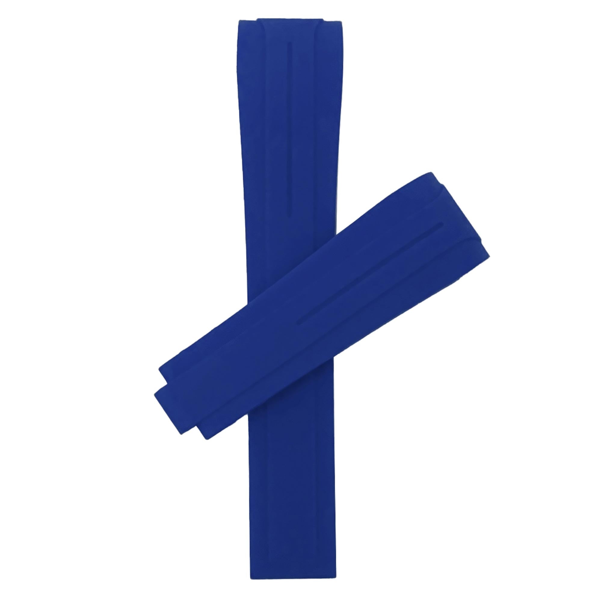 20mm Fitted Curved End Rubber Watch Band for Rolex and More, No Clasp