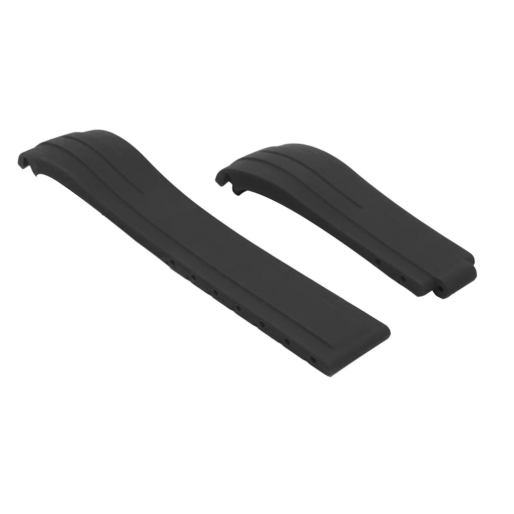 20mm Fitted Curved End Rubber Watch Band for Rolex and More, No Clasp