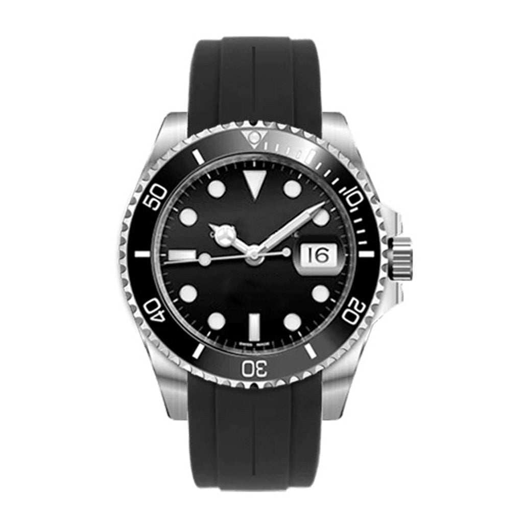 20mm Fitted Curved End Rubber Watch Band for Rolex and More, No Clasp