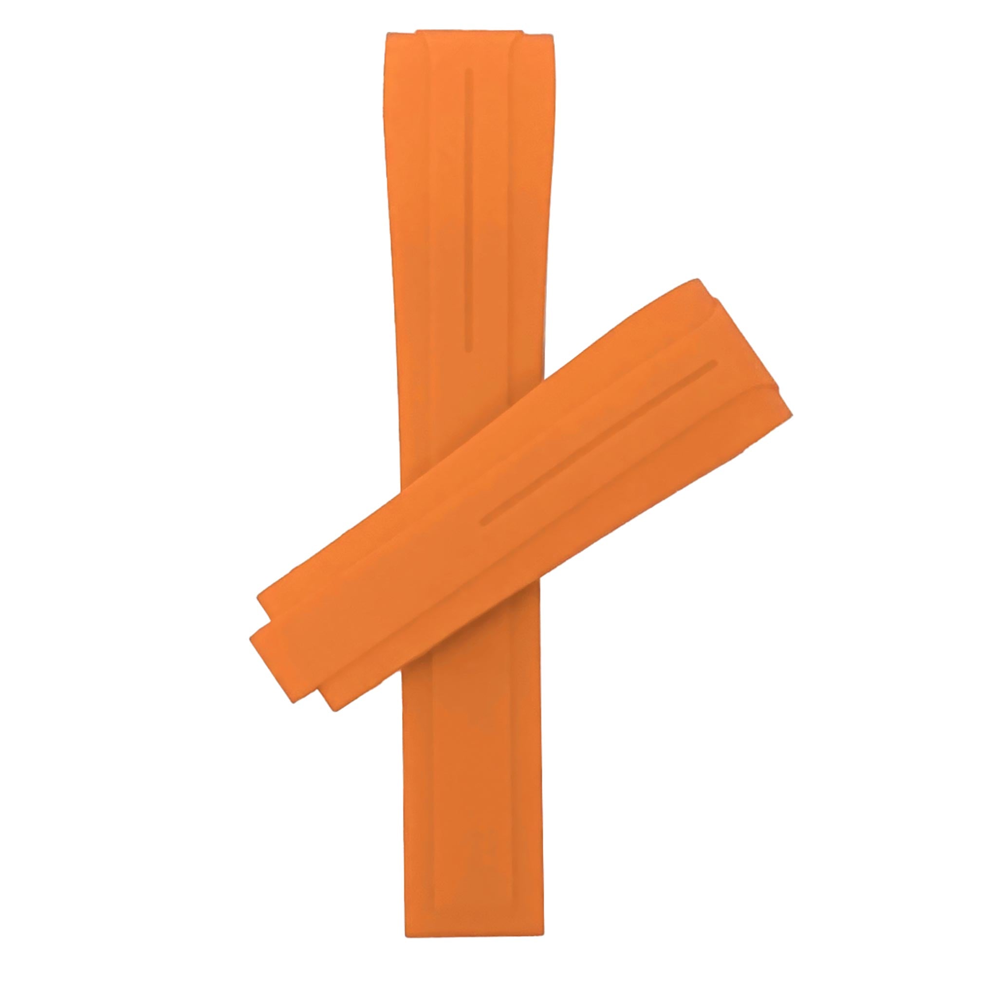 20mm Fitted Curved End Rubber Watch Band for Rolex and More, No Clasp