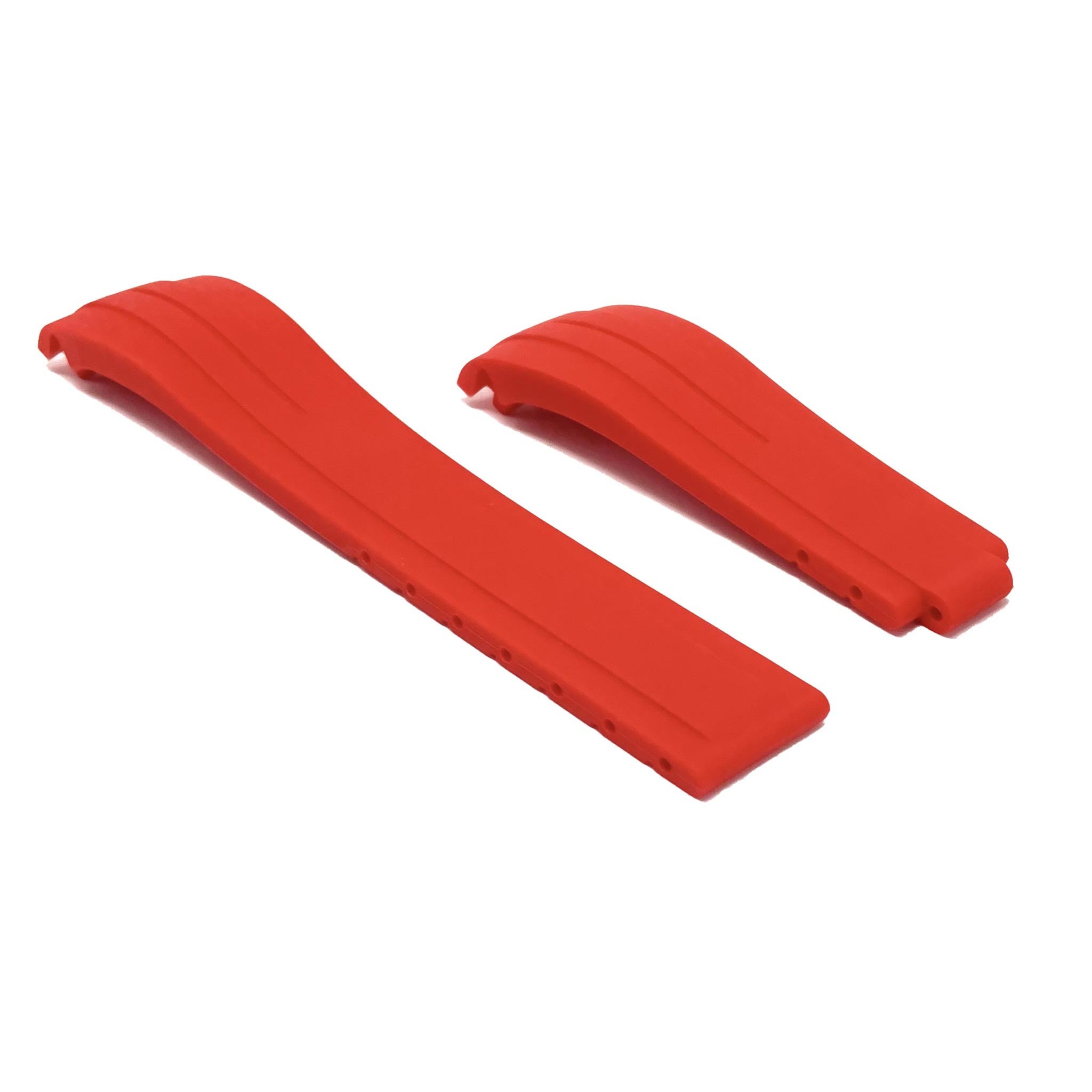 20mm Fitted Curved End Rubber Watch Band for Rolex and More, No Clasp