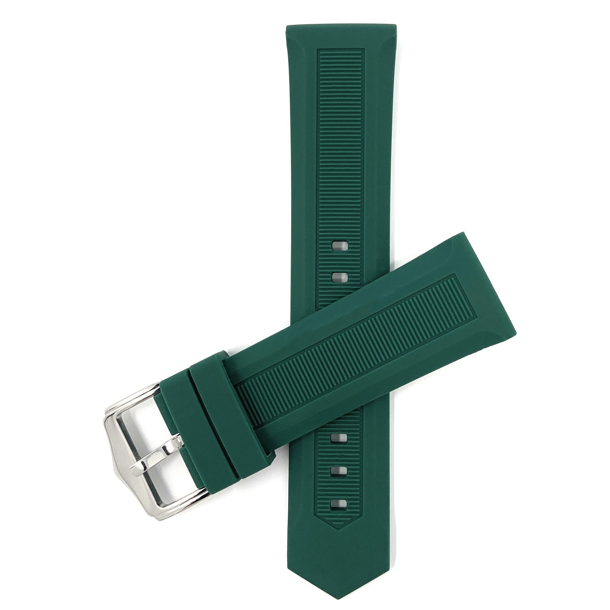 Bandini Ribbed Silicone Sport Watch Band – 12mm to 28mm