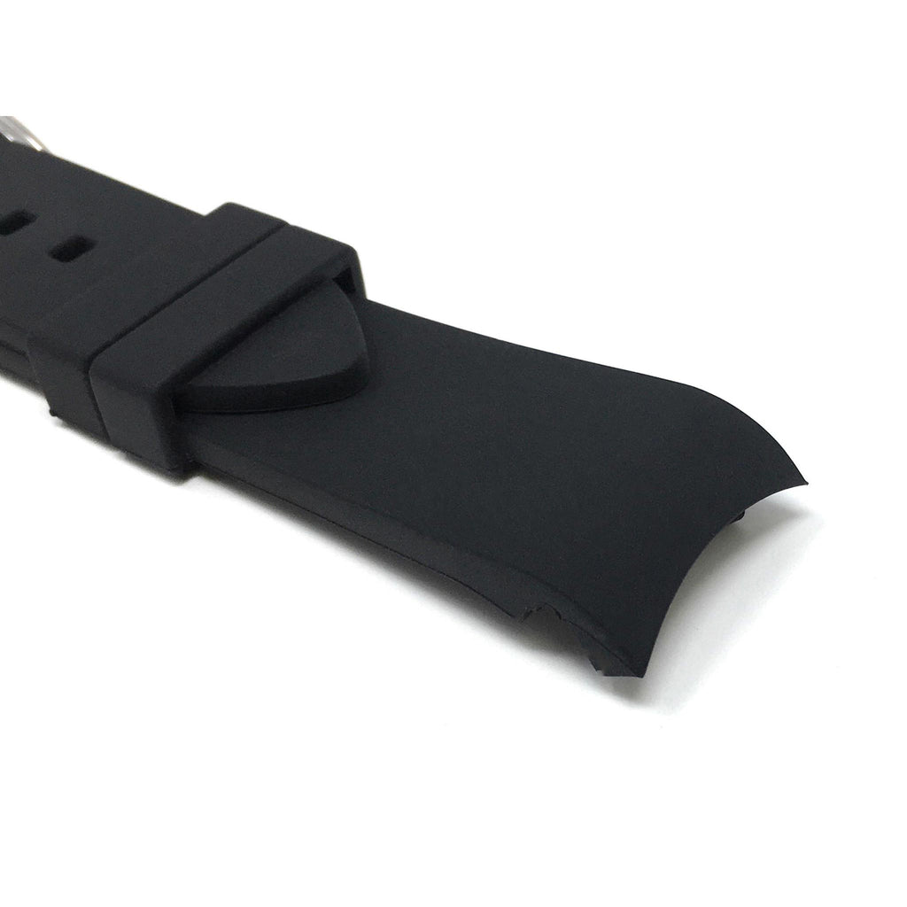 Bandini Curved End Soft Silicone Rubber Watch Band, Oyster Strap