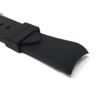 Bandini Curved End Soft Silicone Rubber Watch Band, Oyster Strap