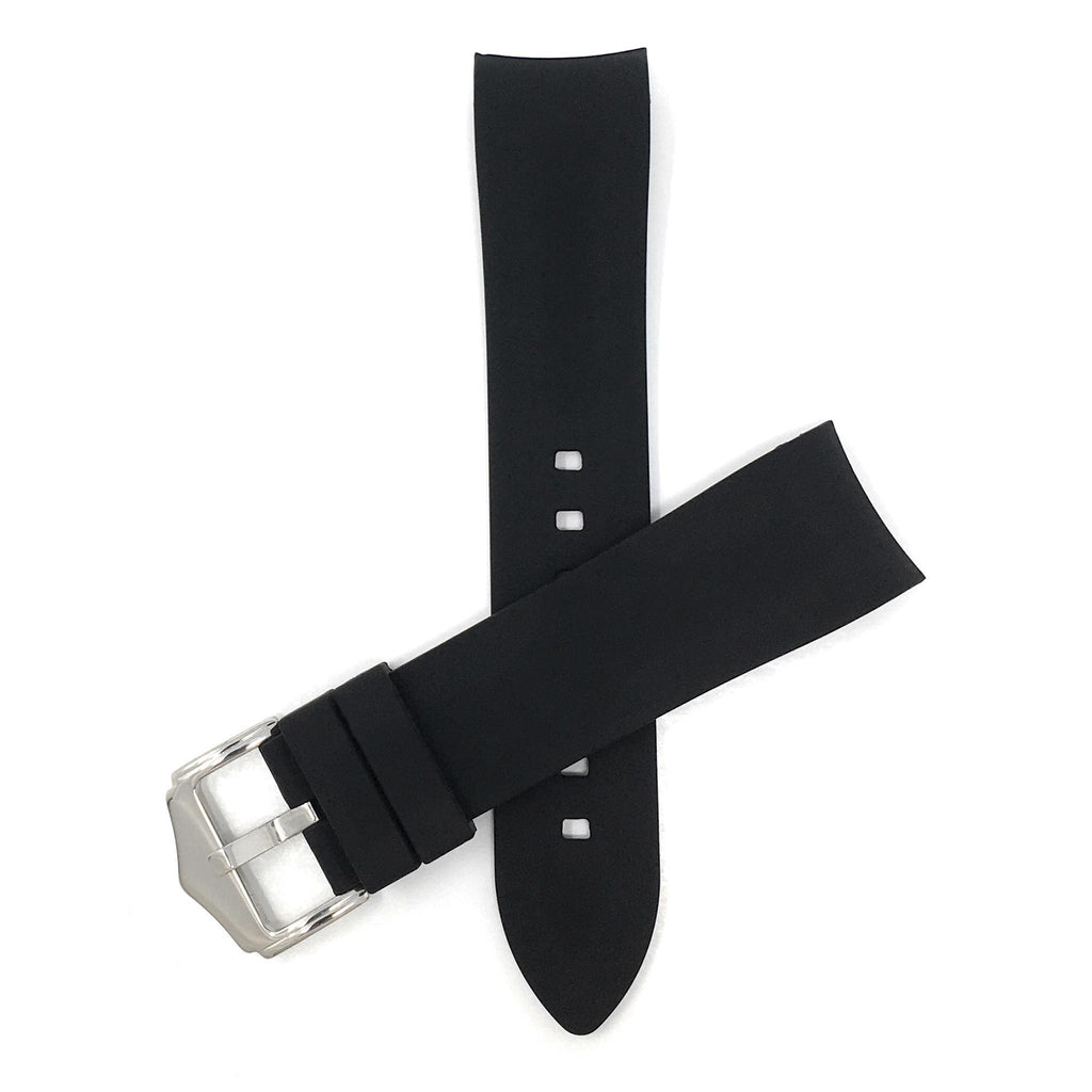Bandini Curved End Soft Silicone Rubber Watch Band, Oyster Strap