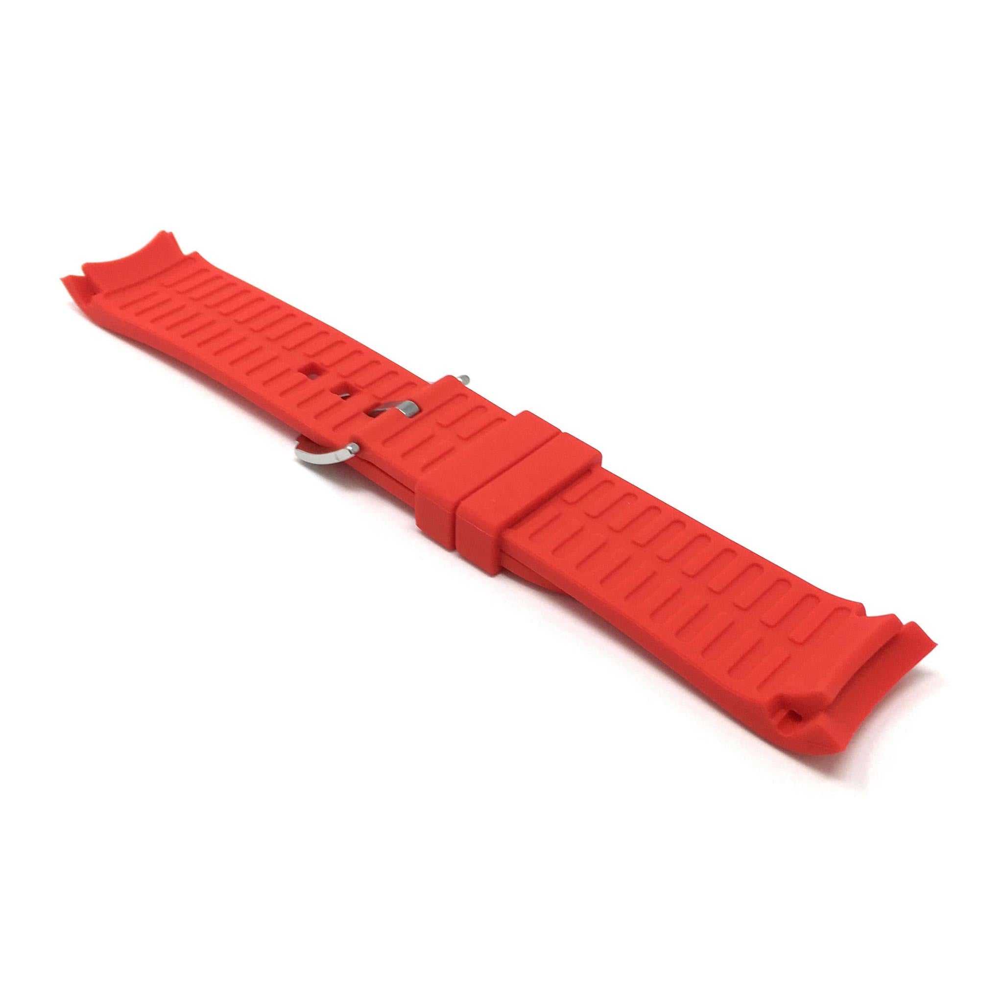 Bandini Curved End Soft Silicone Rubber Watch Band, Oyster Strap