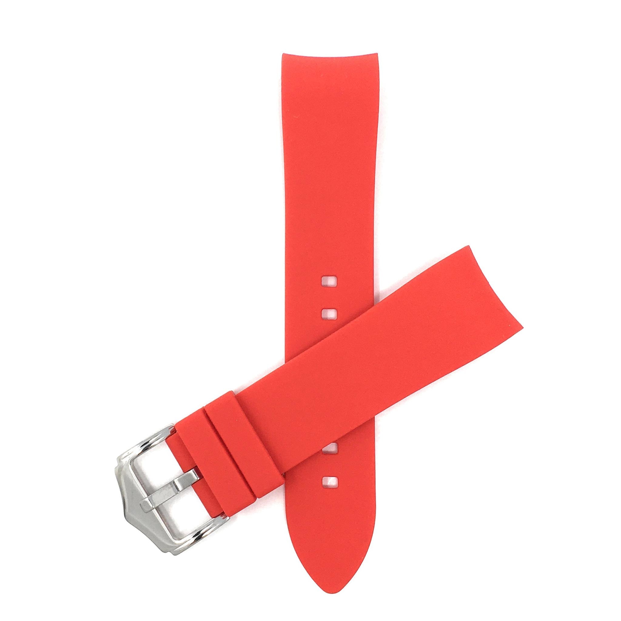 Bandini Curved End Soft Silicone Rubber Watch Band, Oyster Strap