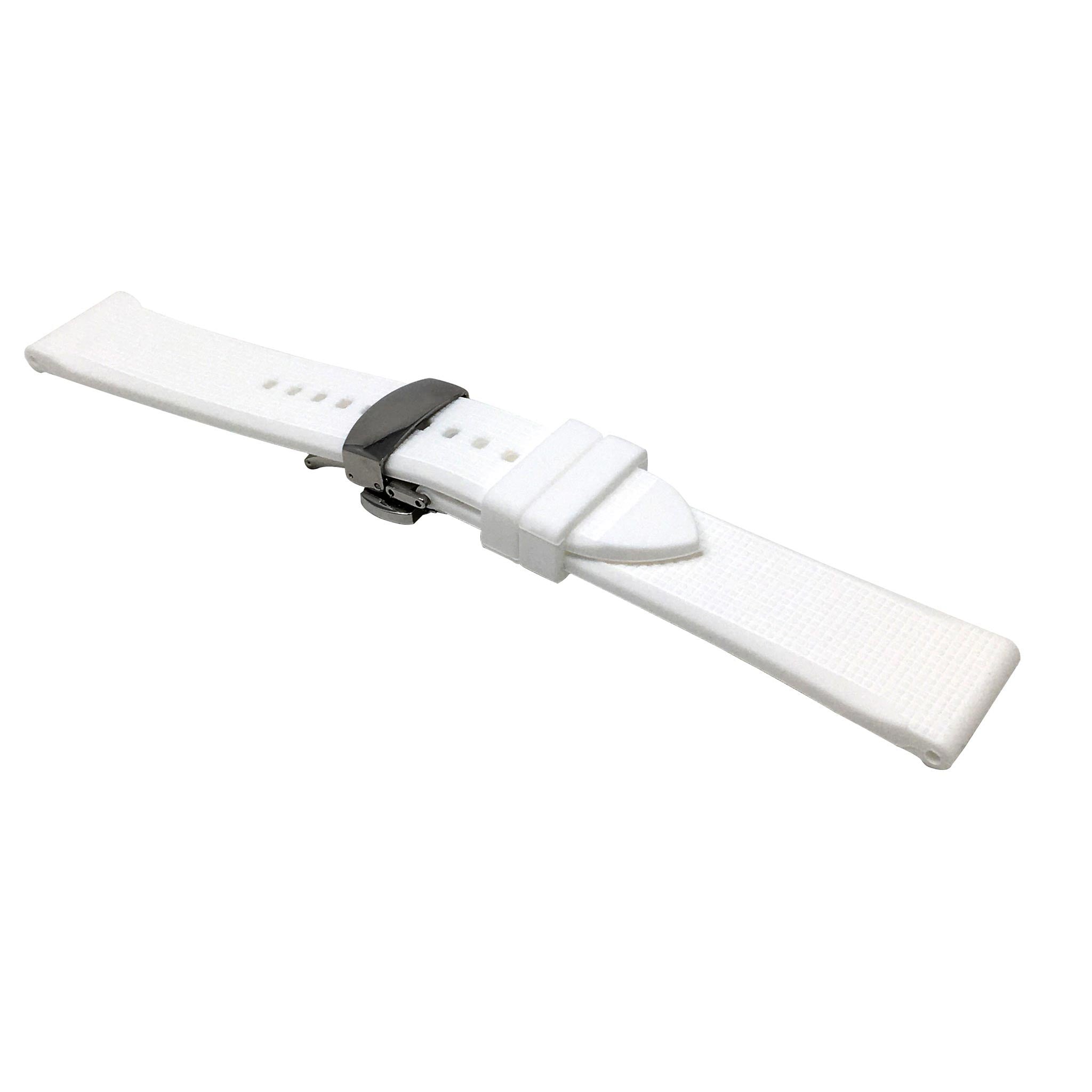 Bandini Soft Rubber Silicone Watch Band with Deployment Clasp