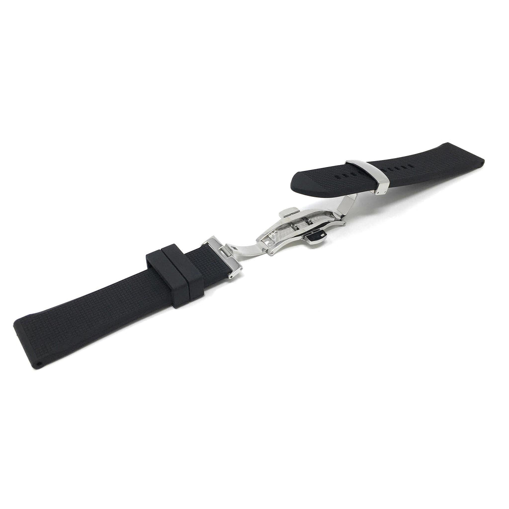 Bandini Soft Rubber Silicone Watch Band with Deployment Clasp