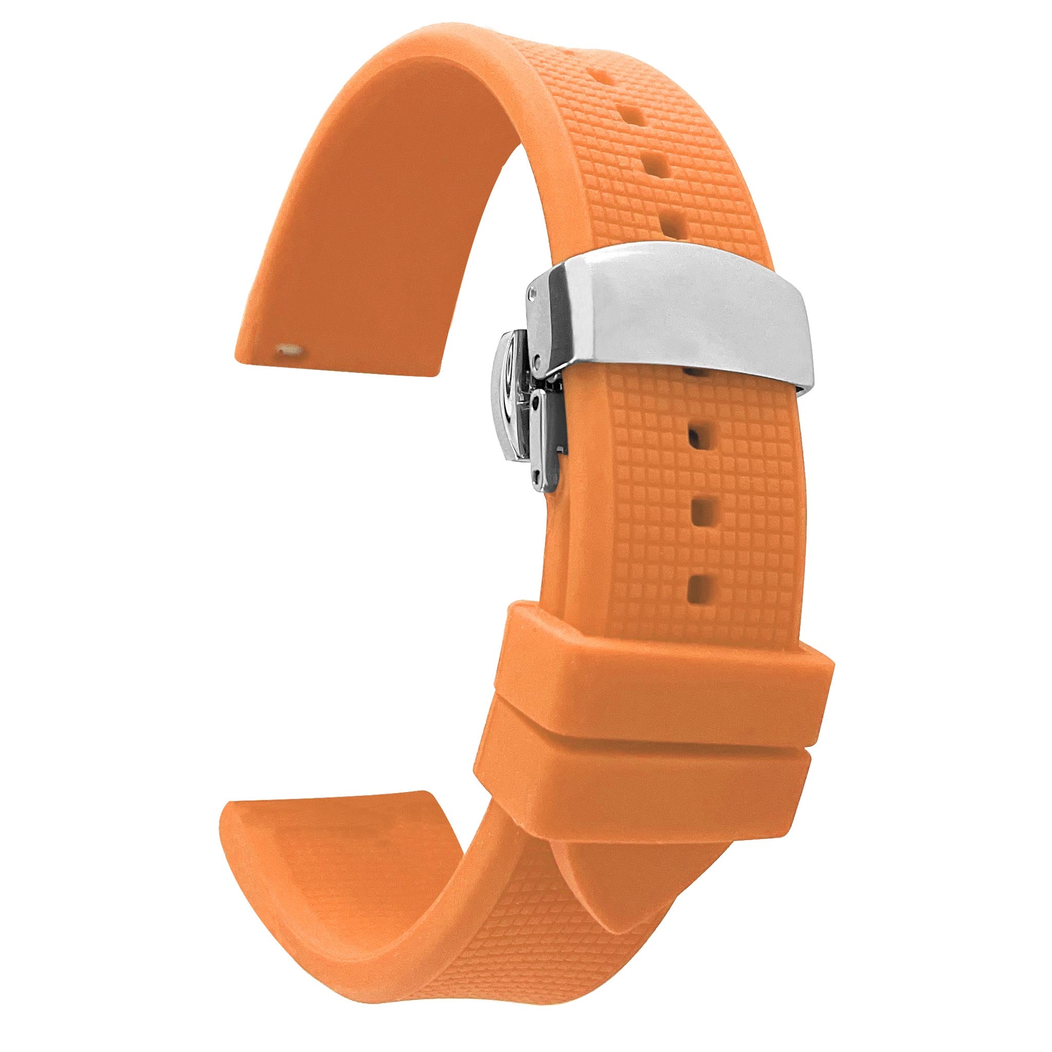Bandini Soft Rubber Silicone Watch Band with Deployment Clasp