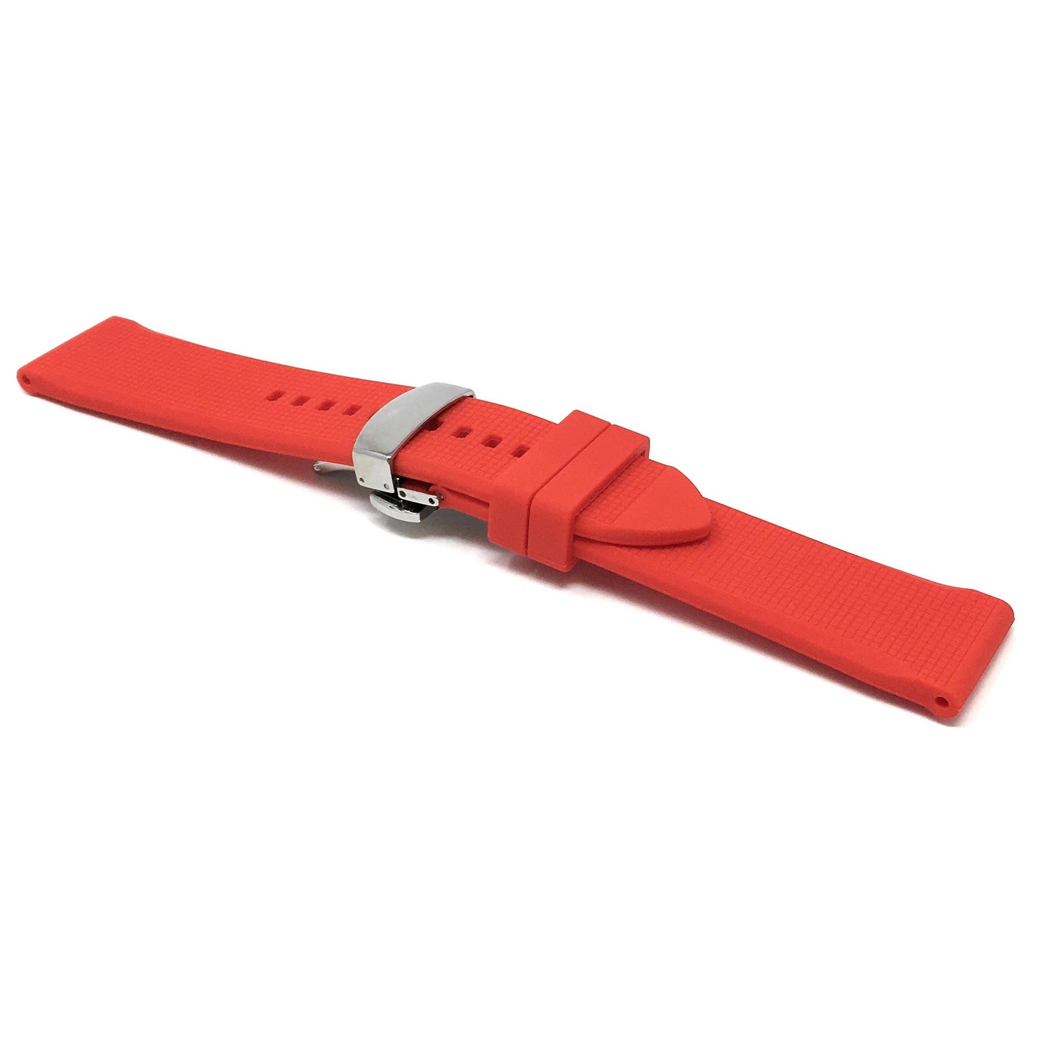 Bandini Soft Rubber Silicone Watch Band with Deployment Clasp