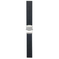 Bandini 20mm Black Silicone Deployment Buckle Band, Rubber Strap