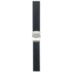 Bandini 20mm Black Silicone Deployment Buckle Band, Rubber Strap