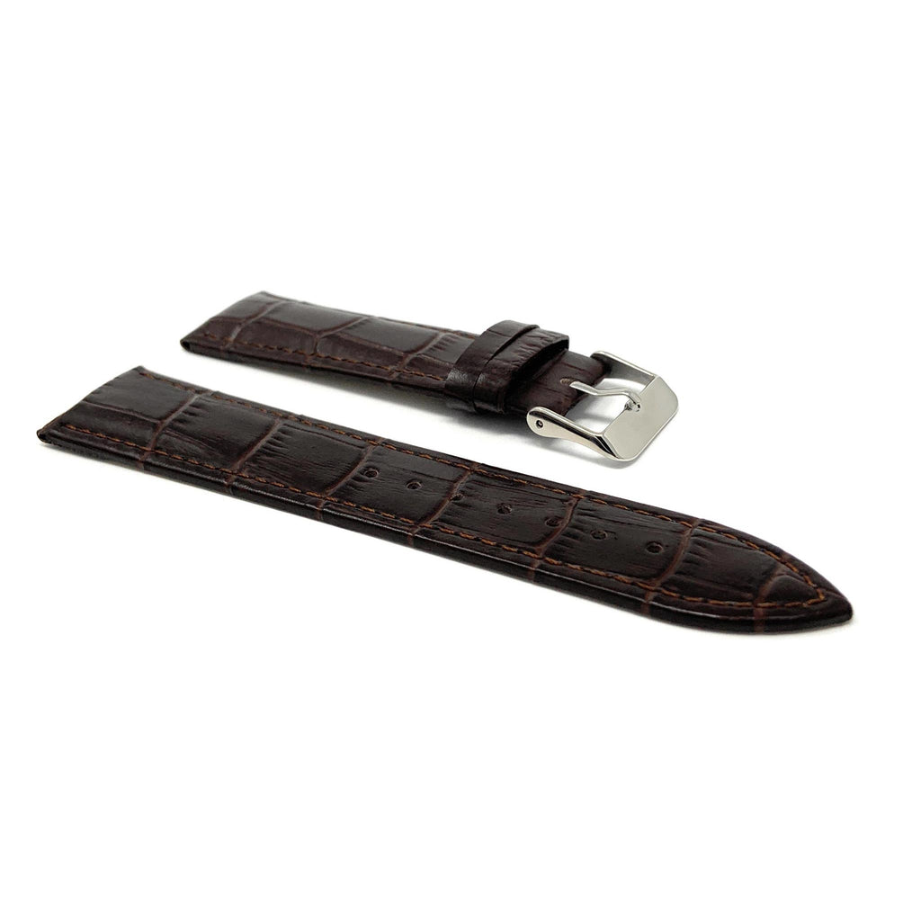 Bandini Vegan Watch Band, Premium Faux Leather Strap, Alligator Pattern