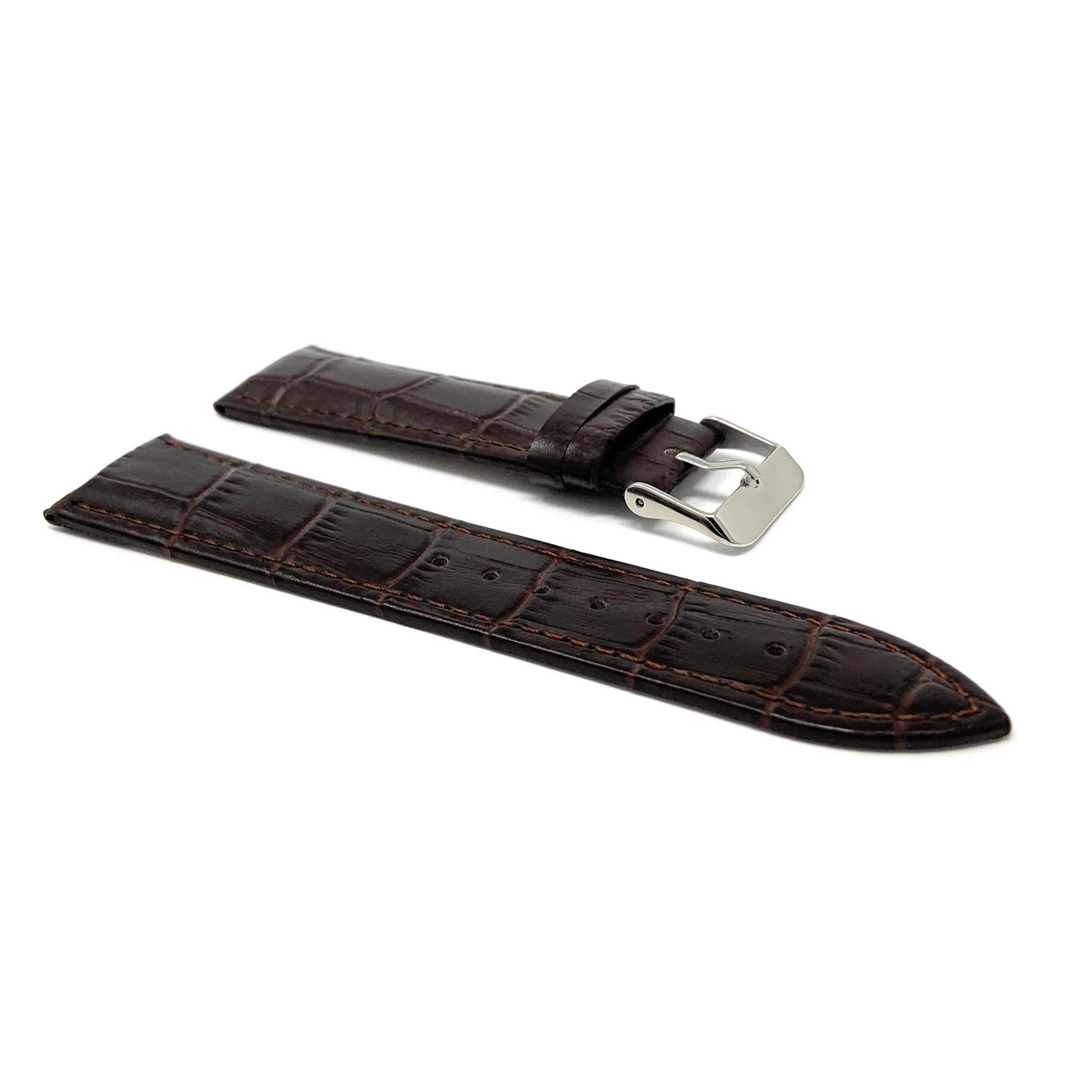 Bandini Vegan Watch Band, Premium Faux Leather Strap, Alligator Pattern