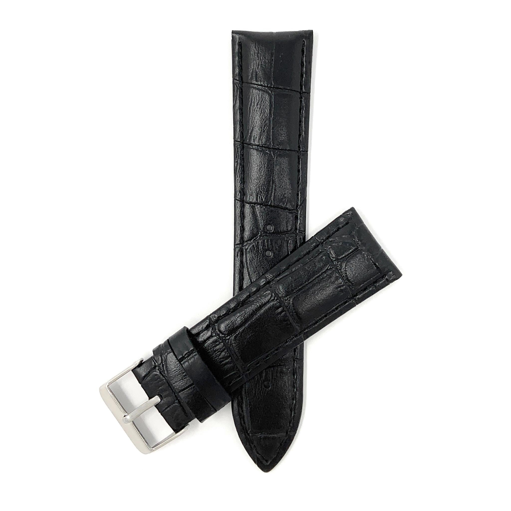 Bandini Vegan Watch Band, Premium Faux Leather Strap, Alligator Pattern