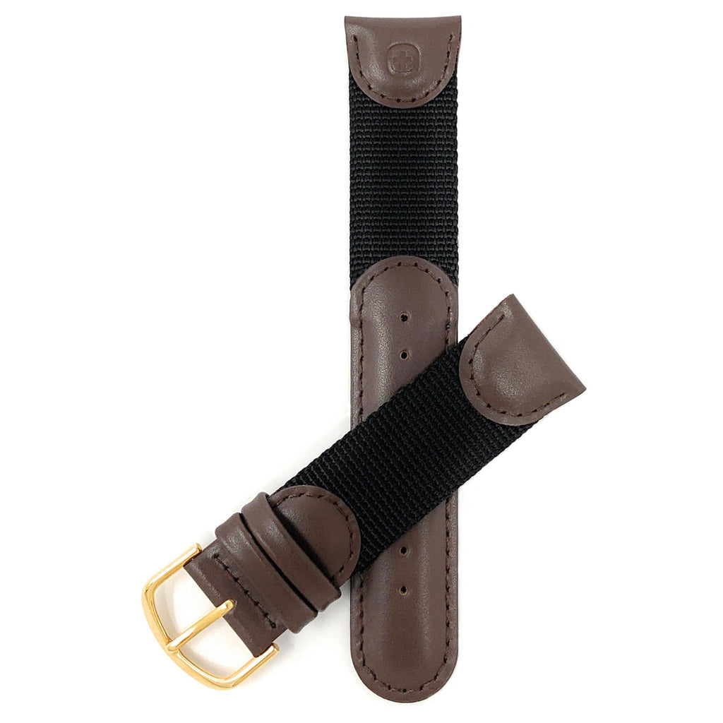 Bandini Brown Vintage Leather / Nylon Watch Band for Swiss Army - 18mm, 20mm, 22mm