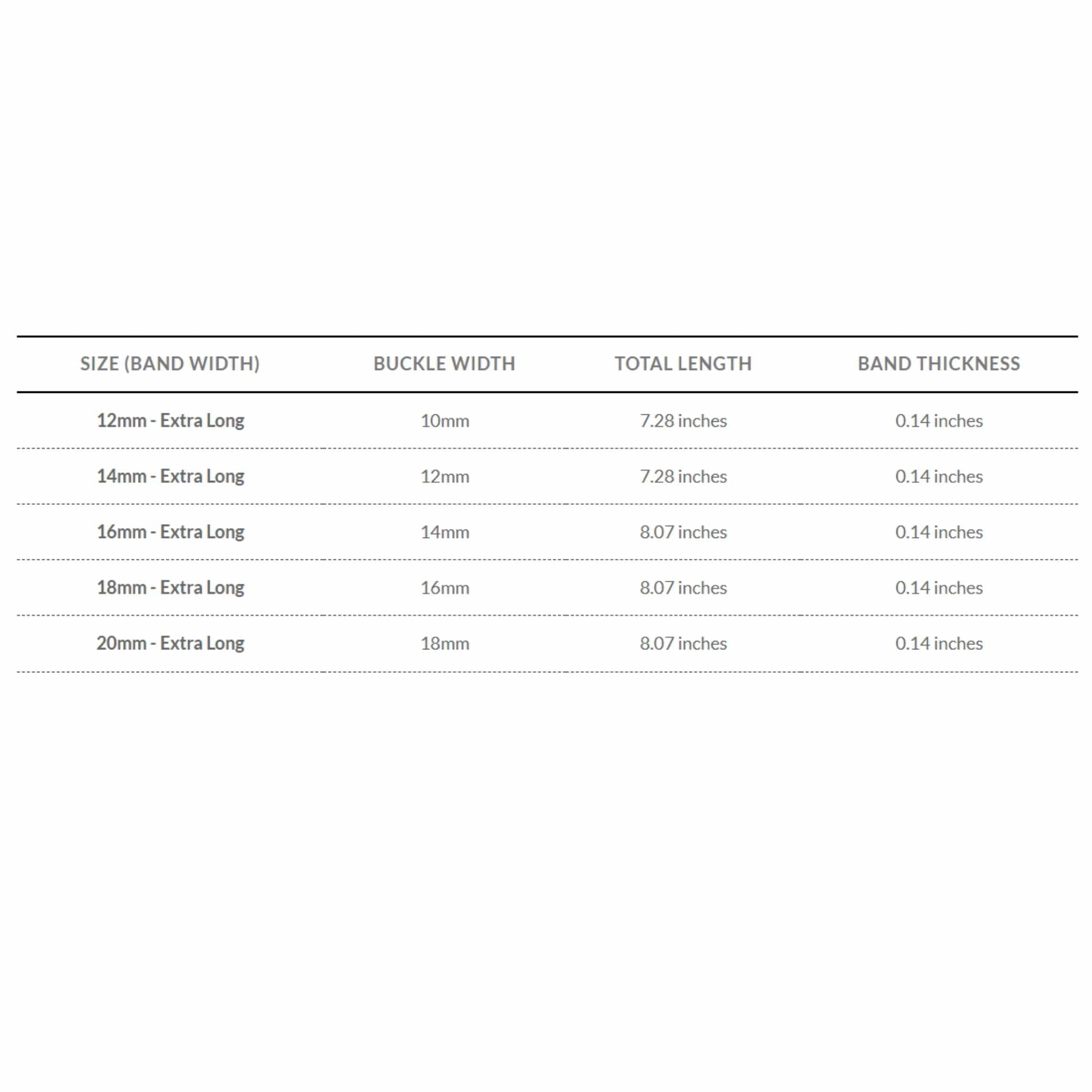 Bandini Extra Long (XL) Leather Watch Band, Alligator Pattern Strap - 12mm to 20mm