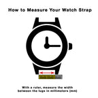 Bandini Mens Leather Two-Tone Rally Strap, Vented, Racing Watch Band - 20mm, 22mm